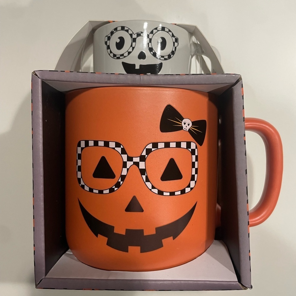 Mama Boo Baby Boo Halloween Pumpkin ghost Mug Set of 2 a cup for mom and child